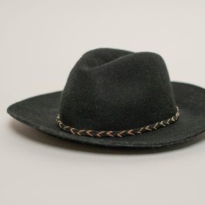 Black Felt Wide Brimmed Hat